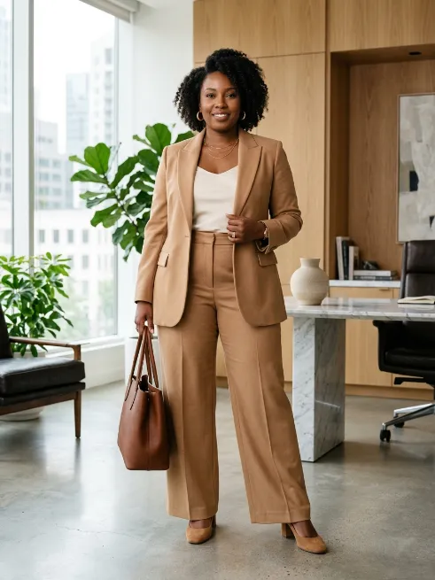 1. Monochrome Blazer and Trouser Set