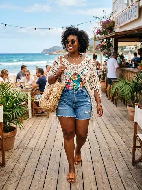 10. Crochet Cover Up And Shorts