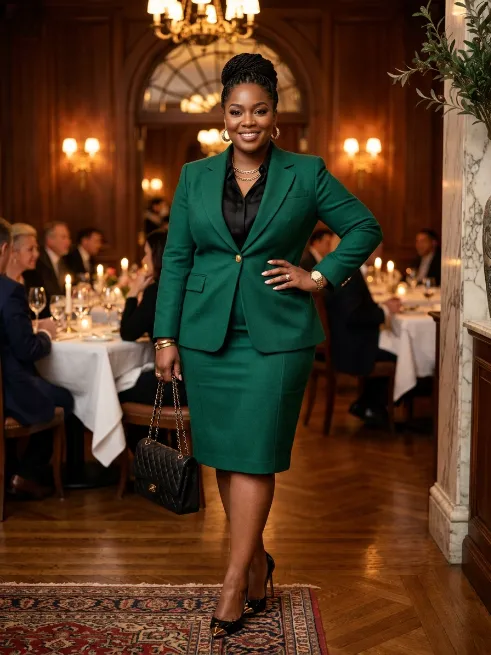 11. Skirt Suit for a Formal Dinner Date
