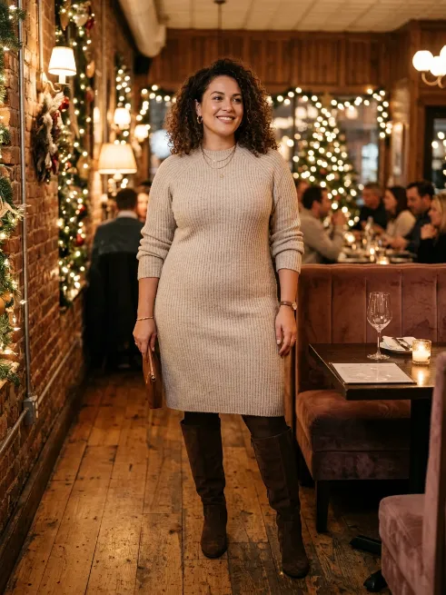 12. Sweater Dress for a Cozy Winter Date