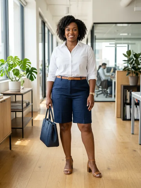 13. Button Down Shirt with Tailored Shorts