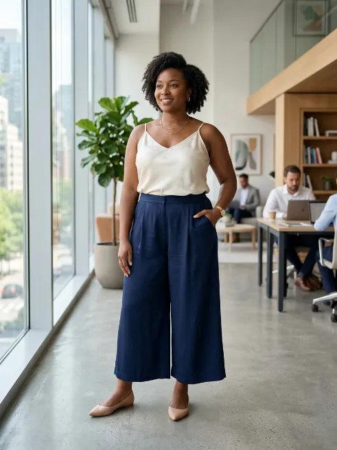 14. Culottes With A Silk Camisole