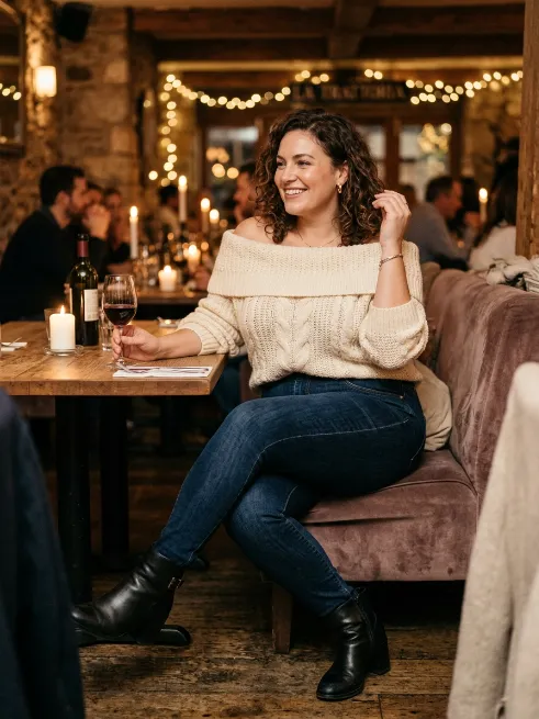 14. Off The Shoulder Sweater With Skinny Jeans