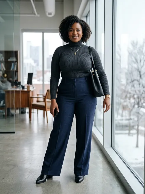 14. Turtleneck With Wide Leg Pants