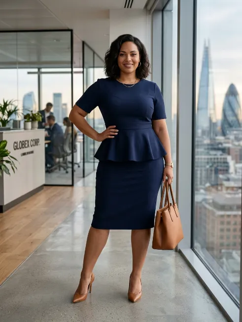 15. Peplum Top With A Pencil Skirt