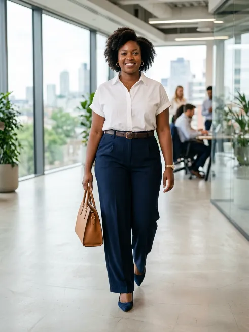 16. Short Sleeve Blouse With Trousers