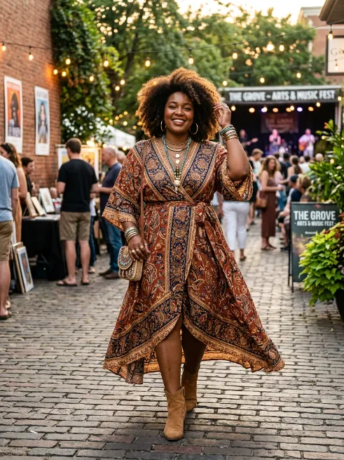 18. Kimono Dress for a Boho Date Night