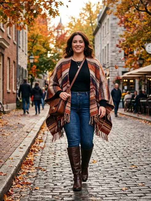 19. Poncho over skinny jeans