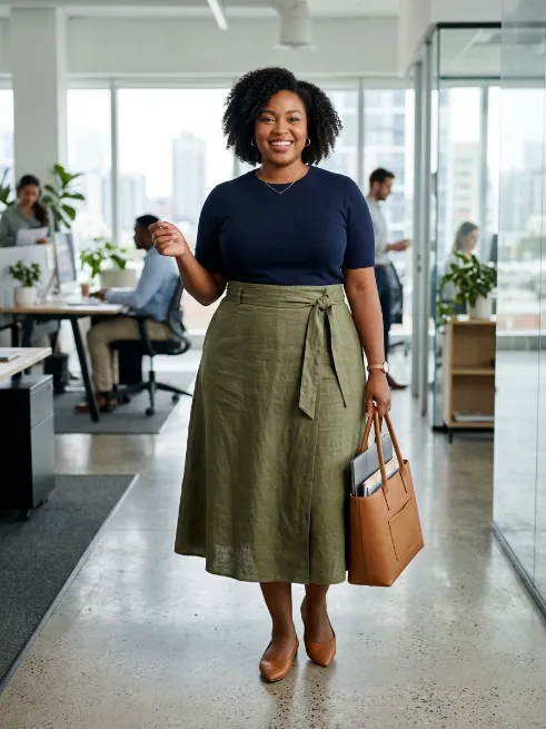19. Wrap Skirt With A Tucked In Top