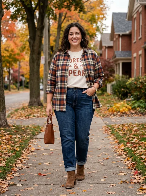 2. Flannel shirt over a graphic tee