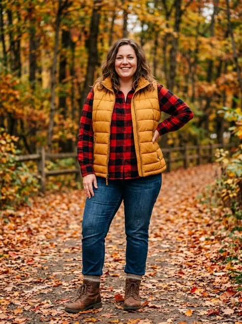 20. Puffer Vest and Flannel