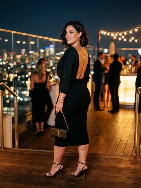 21. Backless Top With A Fitted Skirt
