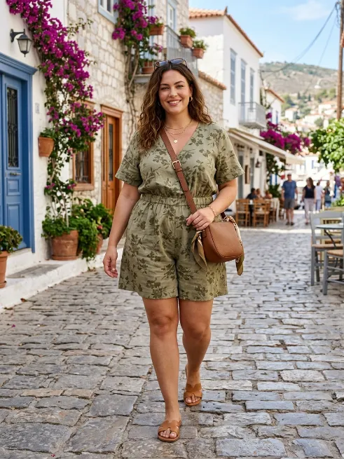 22. Romper With Slide Sandals