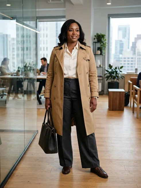 25. Structured Trench Coat as an Office Layer