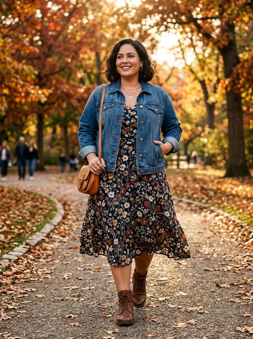 5. Denim jacket over a sundress