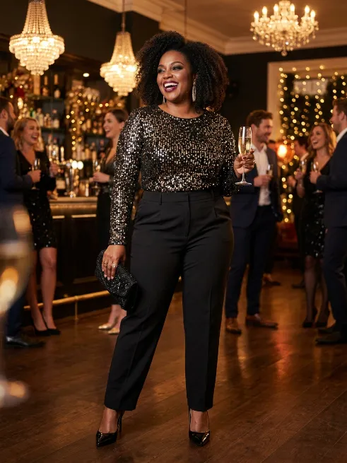 6. Tailored Blazer With Straight Leg Trousers