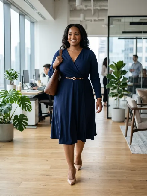 6. Wrap Dress With A Statement Belt