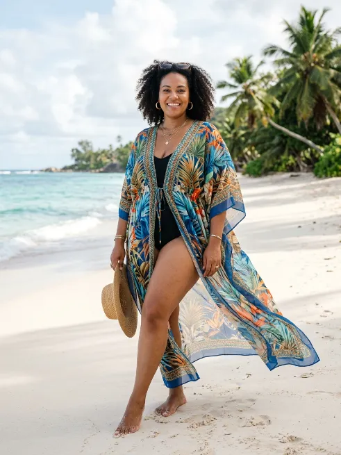 7. Kaftan Over A Swimsuit