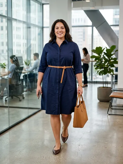 7. Shirt Dress with Rolled Sleeves
