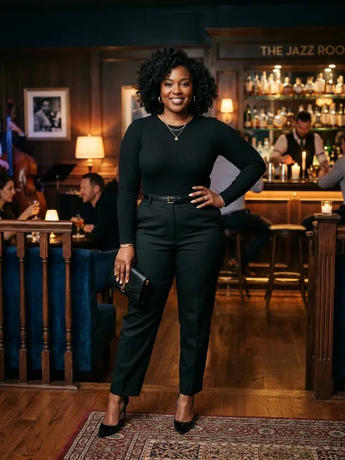 9. Bodysuit and High Waisted Pants for Drinks