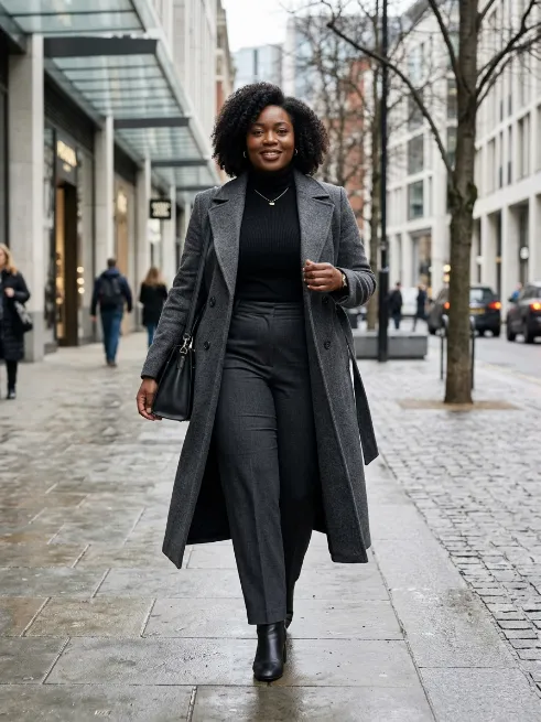 9. Tailored Coat Over A Monochrome Outfit