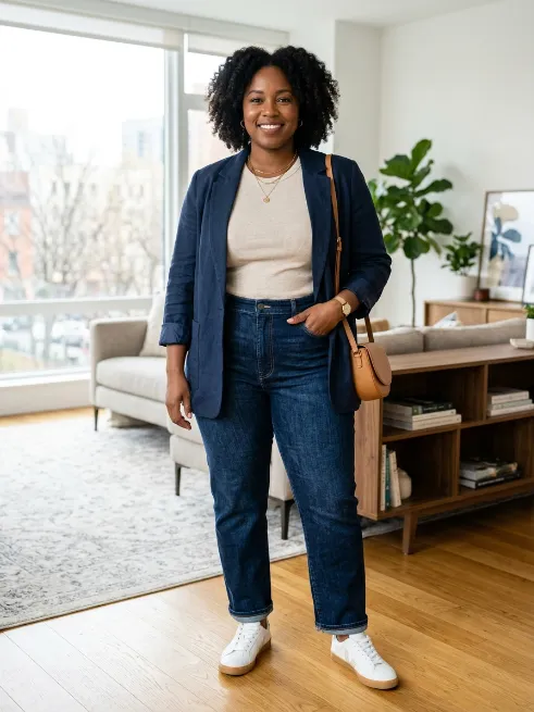 1. A Well Fitting Pair of Dark Denim Jeans