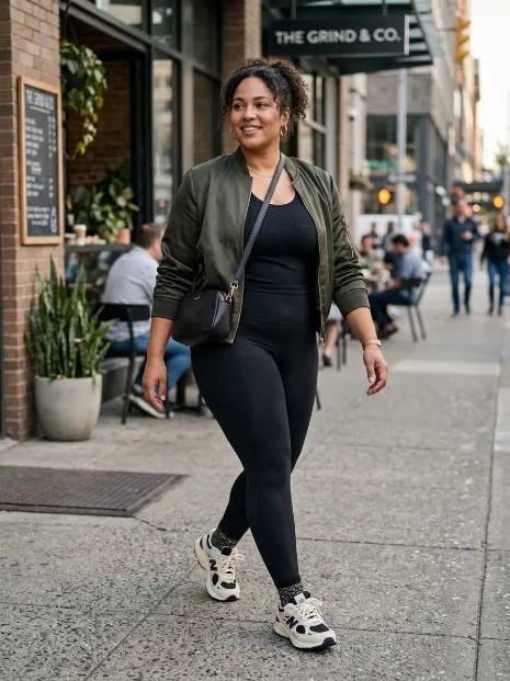 8. Athleisure with a Bomber Jacket