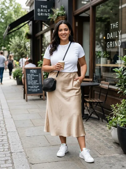 5. Basic Tee and Midi Skirt
