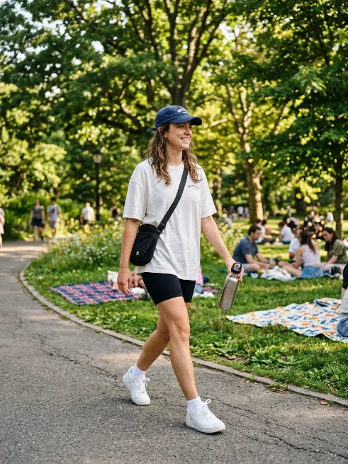 6. Bike Shorts and an Oversized Tee