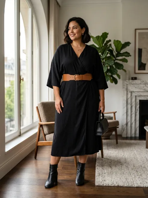2. Black Dress With A Statement Belt