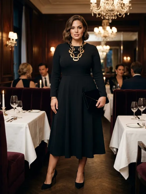7. Black Dress With A Statement Necklace