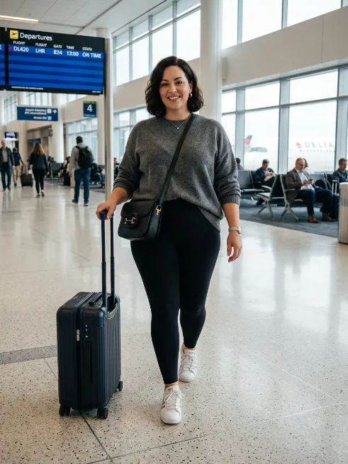 1. Black Leggings With an Oversized Sweater