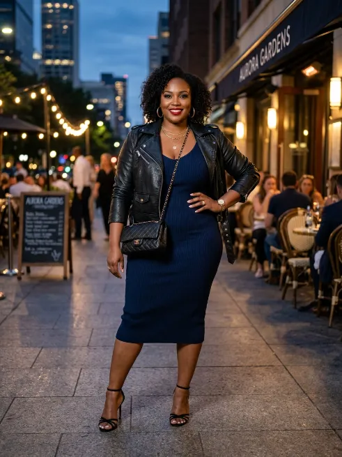 11. Bodycon Dress With a Statement Jacket
