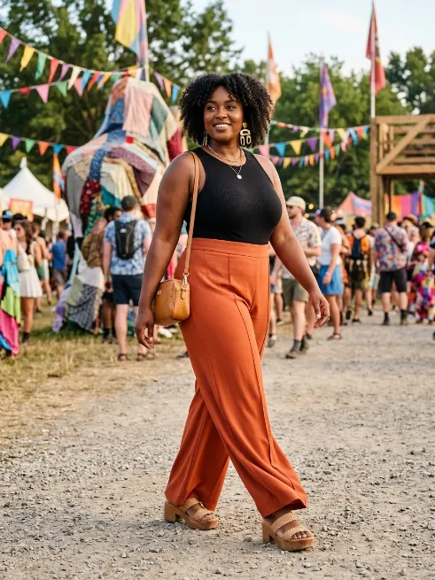6. Bodysuit With Wide Leg Pants