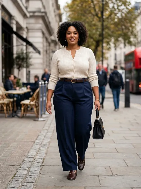 5. Cardigan And Wide Leg Pants