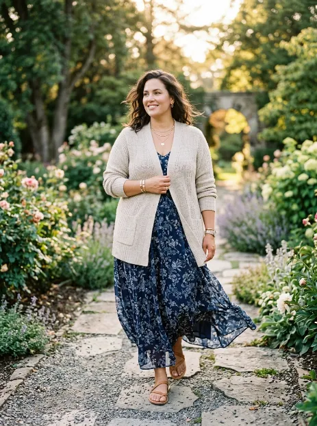 20. Cardigan With A Maxi Dress