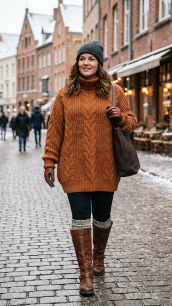 15. Chunky Turtleneck and Leggings