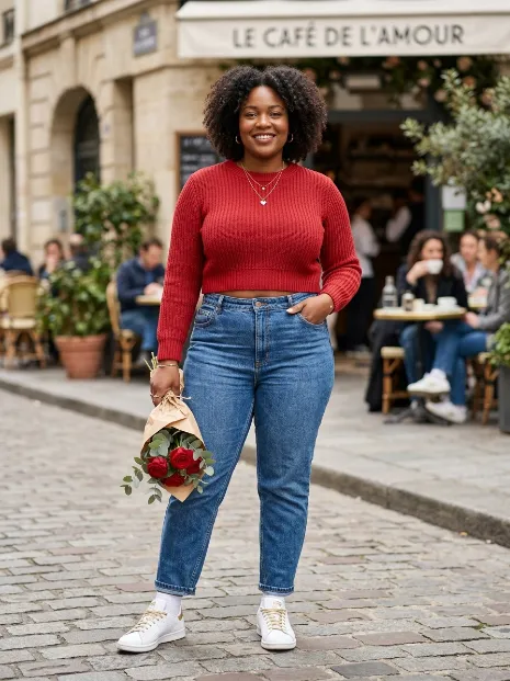 12. Cropped Sweater With High Waisted Jeans