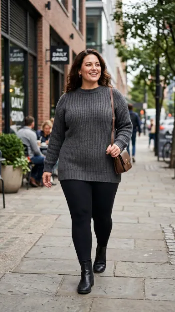 19. Cropped Sweater with High Waisted Leggings