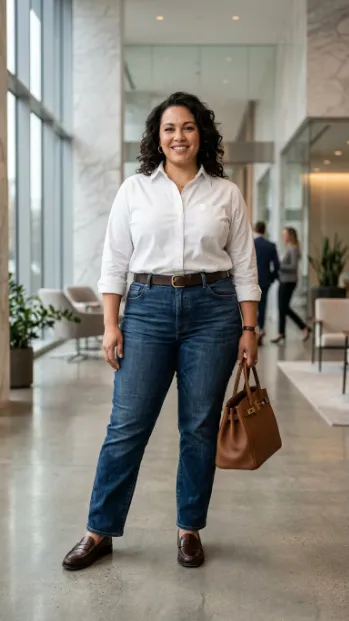 16. Dark Jeans With A Button Down Shirt