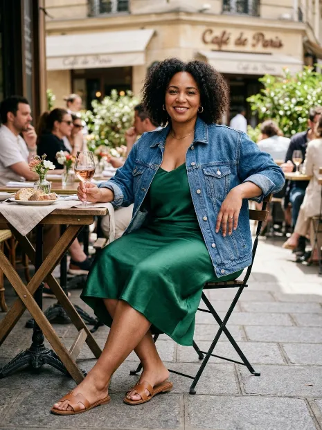 13. Denim Jacket Over a Slip Dress