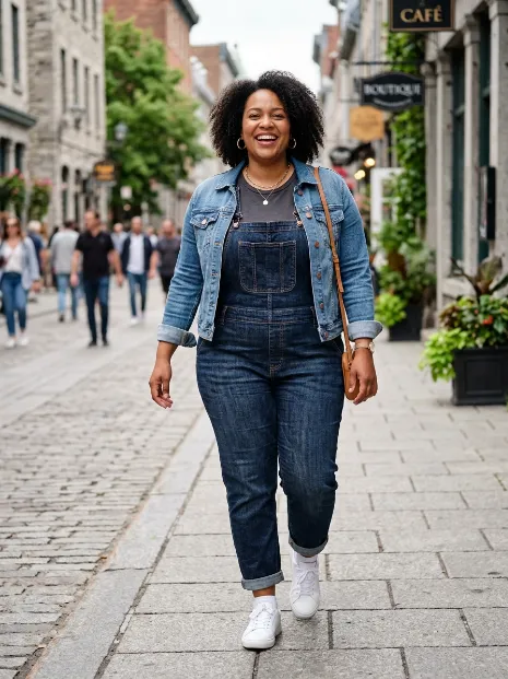 15. Denim Jacket With Overalls