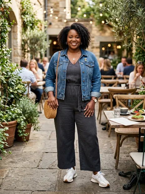 10. Denim Jacket With a Jumpsuit