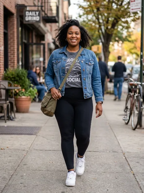 4. Denim Jacket and Graphic Tee