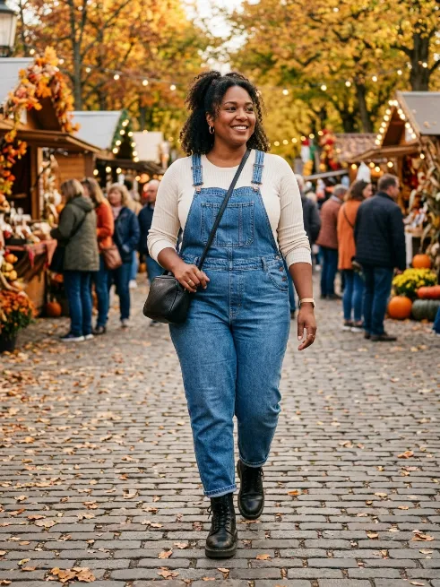 15. Denim Overalls and Combat Boots