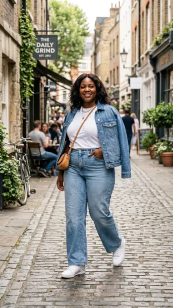 Denim Wide Leg Pants Outfits