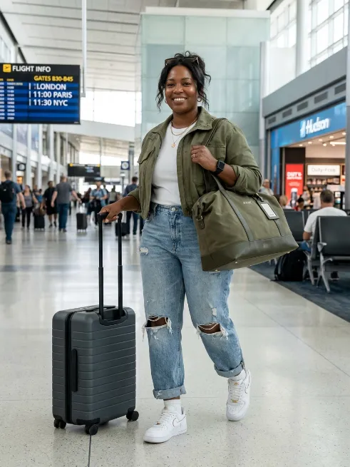 10. Distressed Boyfriend Jeans With a Cropped Jacket