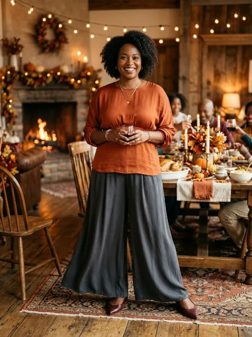 15. Empire Waist Top with Palazzo Pants