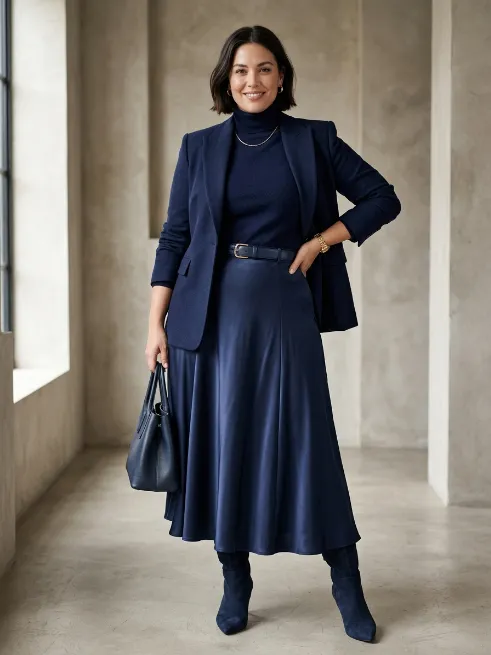Fabric and Fit Tips for Plus Size Monochrome Dressing