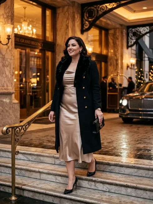 25. Faux Fur Collar Coat For Evenings